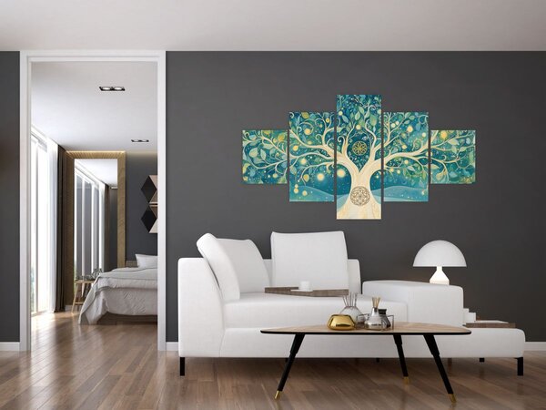 Obraz – Magiczne drzewo ze spiralami (125x70 cm)