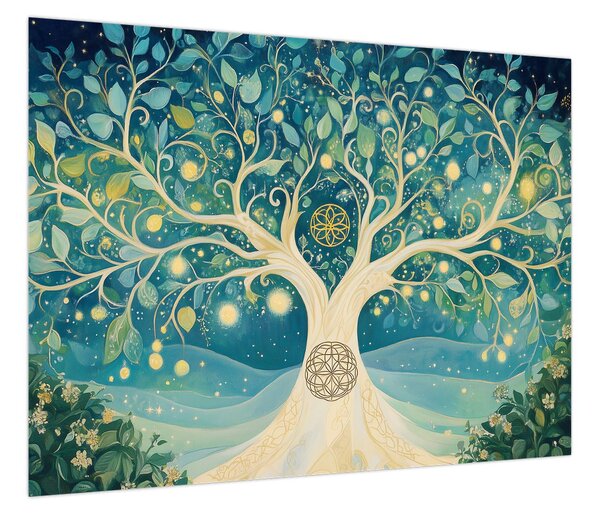 Obraz – Magiczne drzewo ze spiralami (70x50 cm)