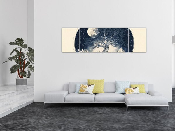 Obraz – Magiczne drzewo z jeleniem I. (170x50 cm)