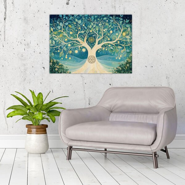 Obraz – Magiczne drzewo ze spiralami (70x50 cm)