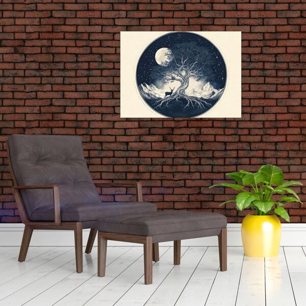 Obraz – Magiczne drzewo z jeleniem I. (70x50 cm)