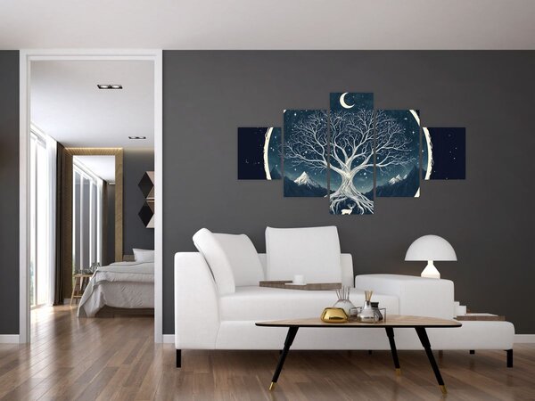 Obraz – Magiczne drzewo z jeleniem II. (125x70 cm)