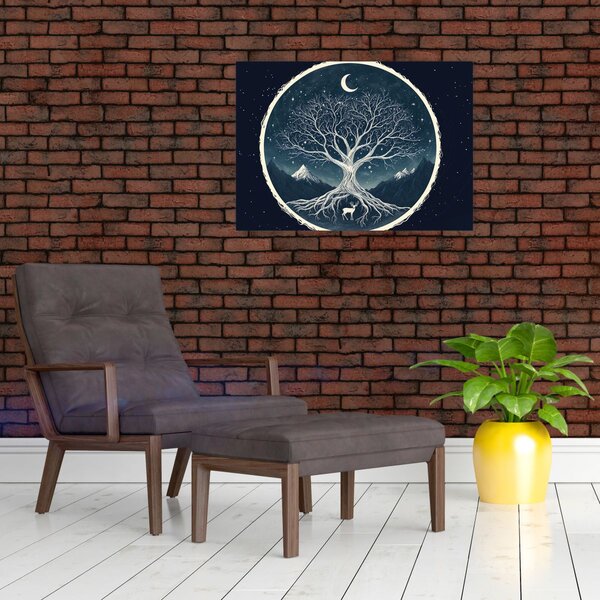 Obraz – Magiczne drzewo z jeleniem II. (70x50 cm)
