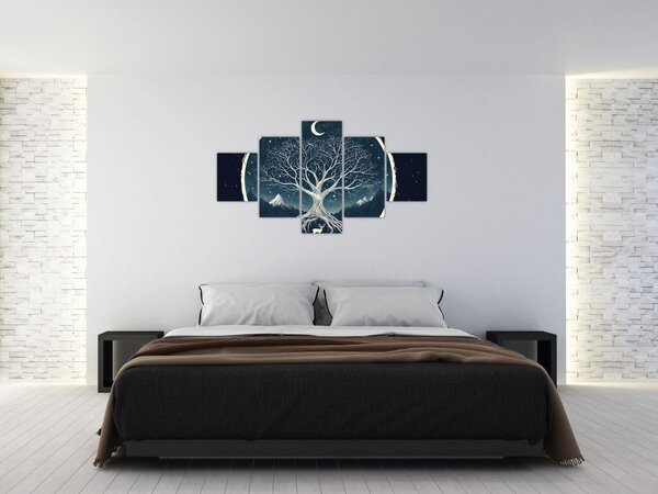 Obraz – Magiczne drzewo z jeleniem II. (125x70 cm)