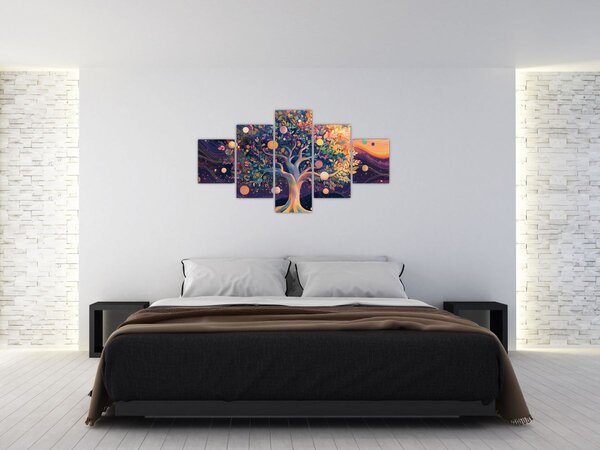 Obraz – Fioletowe drzewo pełne energii (125x70 cm)