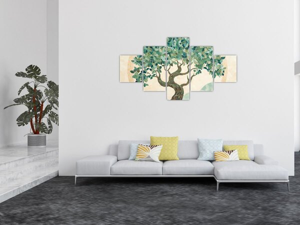 Obraz – Elegancka mozaika z drzewem (125x70 cm)