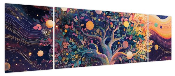 Obraz – Fioletowe drzewo pełne energii (170x50 cm)