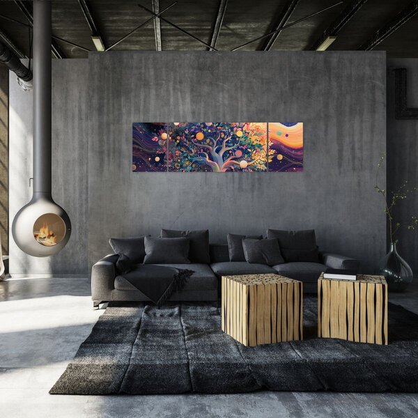 Obraz – Fioletowe drzewo pełne energii (170x50 cm)