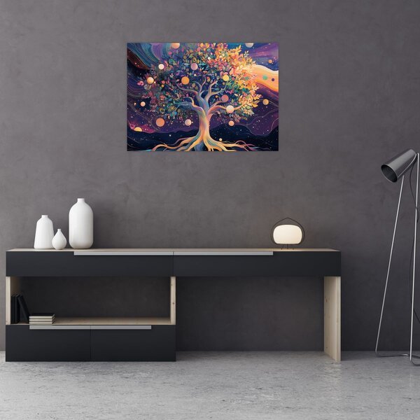 Obraz – Fioletowe drzewo pełne energii (70x50 cm)