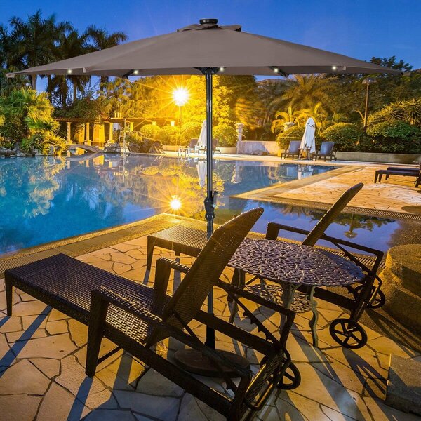 Parasol ogrodowy z diodami solarnymi led 300 cm
