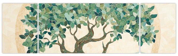 Obraz – Elegancka mozaika z drzewem (170x50 cm)