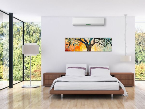 Obraz – Mozaika – słońce i drzewo I. (170x50 cm)
