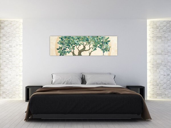 Obraz – Elegancka mozaika z drzewem (170x50 cm)