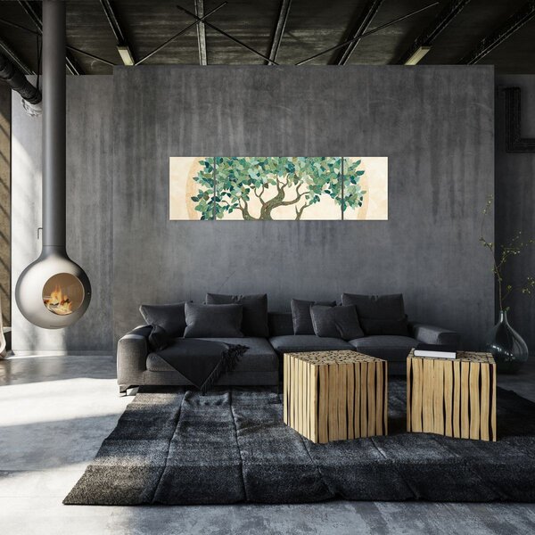 Obraz – Elegancka mozaika z drzewem (170x50 cm)