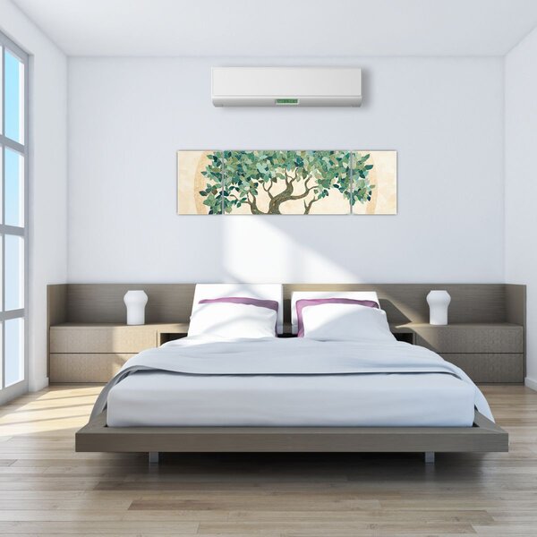 Obraz – Elegancka mozaika z drzewem (170x50 cm)
