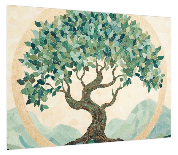 Obraz – Elegancka mozaika z drzewem (70x50 cm)