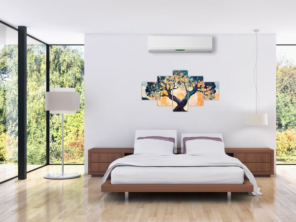Obraz – Mozaika – słońce i drzewo II. (125x70 cm)