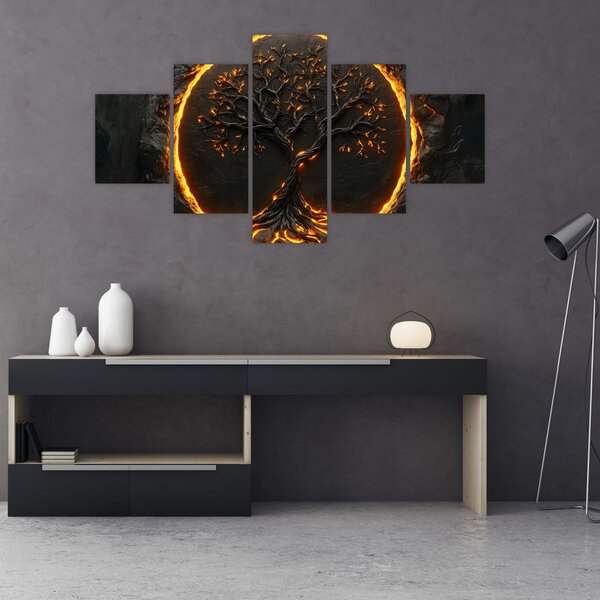 Obraz – Drzewo życia w lawie II. (125x70 cm)