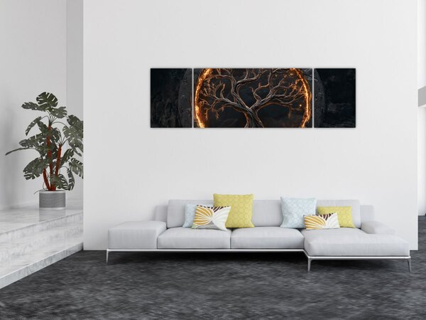 Obraz – Drzewo życia w lawie I. (170x50 cm)