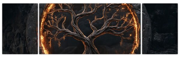 Obraz – Drzewo życia w lawie I. (170x50 cm)