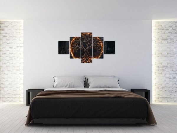 Obraz – Drzewo życia w lawie I. (125x70 cm)