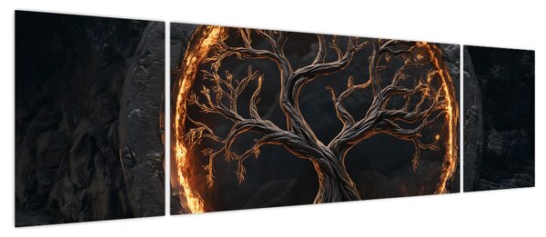 Obraz – Drzewo życia w lawie I. (170x50 cm)