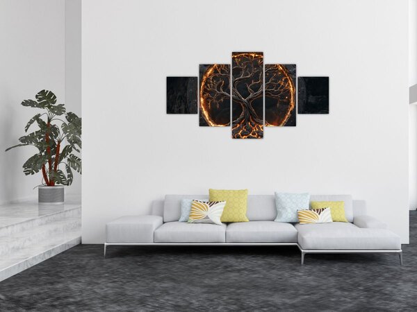 Obraz – Drzewo życia w lawie I. (125x70 cm)