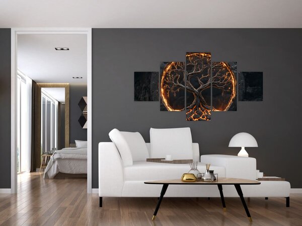 Obraz – Drzewo życia w lawie I. (125x70 cm)