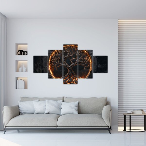 Obraz – Drzewo życia w lawie I. (125x70 cm)