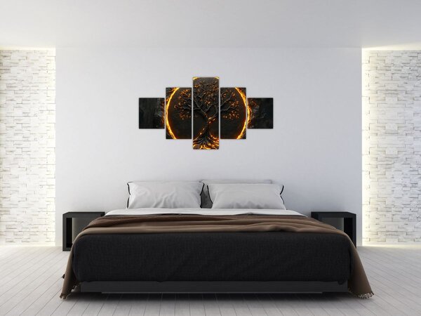 Obraz – Drzewo życia w lawie II. (125x70 cm)