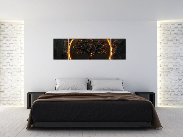 Obraz – Drzewo życia w lawie II. (170x50 cm)