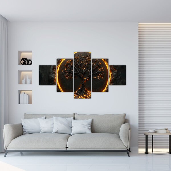 Obraz – Drzewo życia w lawie II. (125x70 cm)
