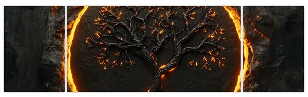 Obraz – Drzewo życia w lawie II. (170x50 cm)