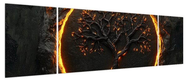Obraz – Drzewo życia w lawie II. (170x50 cm)
