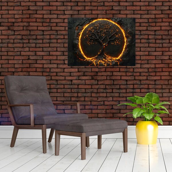 Obraz – Drzewo życia w lawie II. (70x50 cm)
