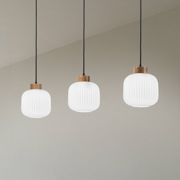 Lampa wisząca szklana Harmony Lamkur, możliwość ściemniania, biały / opal, salon / jadalnia, szkło, skandynawski