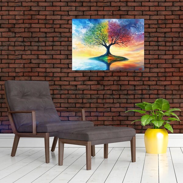 Obraz – Malowane drzewo czterech pór roku (70x50 cm)