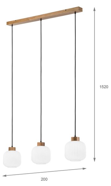 Lampa wisząca szklana Harmony Lamkur, możliwość ściemniania, biały / opal, salon / jadalnia, szkło, skandynawski