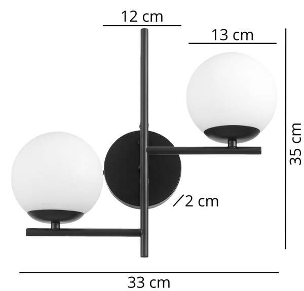 LAMPA ŚCIENNA KINKIET NOWOCZESNY CZARNY LEDO W2