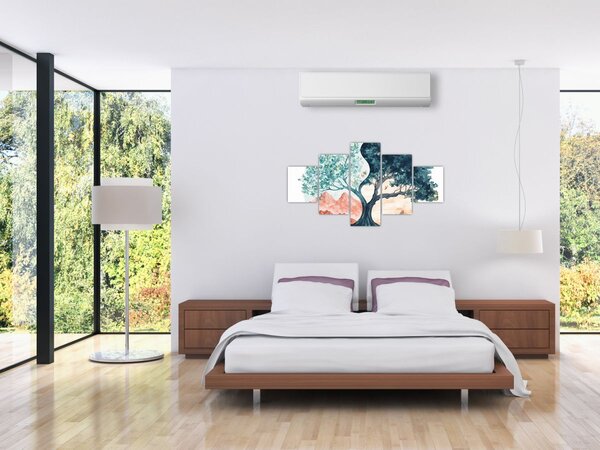 Obraz – Akwarelowe drzewo pełne życia (125x70 cm)