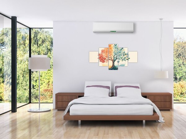 Obraz – Podwójne drzewo z motylem (125x70 cm)