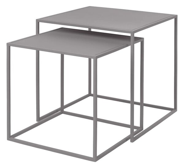 Jasnoszare metalowe stoliki zestaw 2 szt. 40x40 cm Fera – Blomus