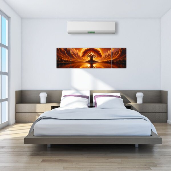 Obraz – Drzewo w krwawym słońcu (170x50 cm)