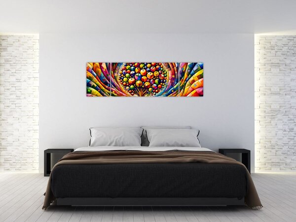 Obraz – Kolorowe drzewo z jabłkami (170x50 cm)