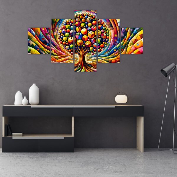 Obraz – Kolorowe drzewo z jabłkami (125x70 cm)