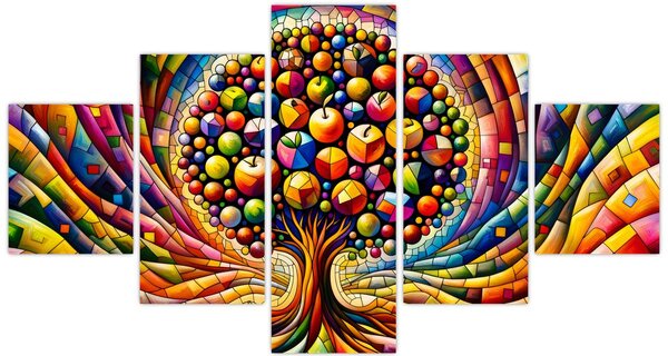 Obraz – Kolorowe drzewo z jabłkami (125x70 cm)