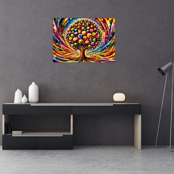 Obraz – Kolorowe drzewo z jabłkami (70x50 cm)