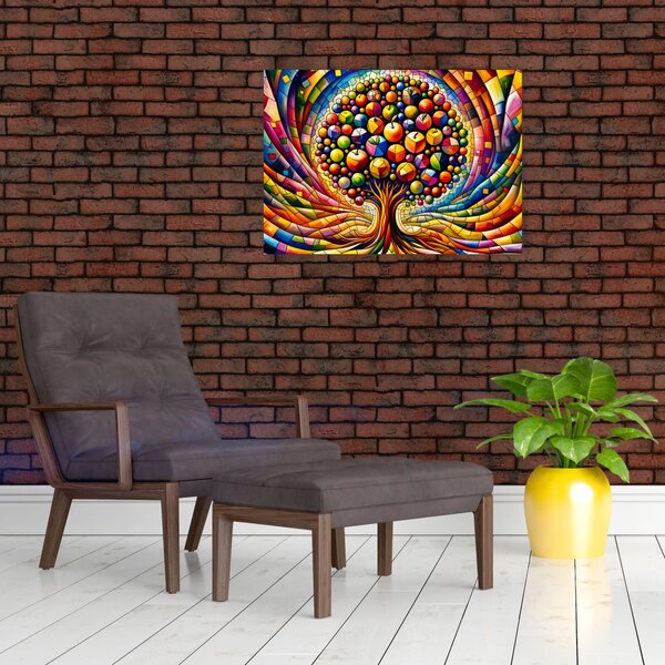 Obraz – Kolorowe drzewo z jabłkami (70x50 cm)