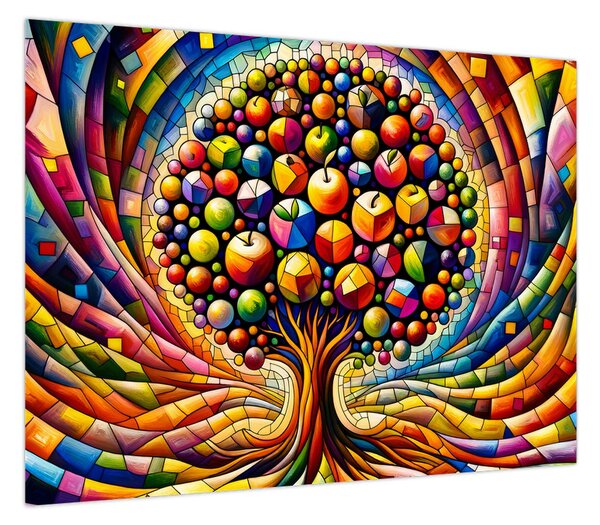 Obraz – Kolorowe drzewo z jabłkami (70x50 cm)