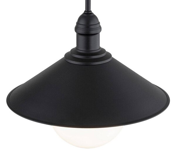 Lampa wisząca zewnętrzna Enduro, czarna, stal, szkło, IP44, E27 Enduro Argon, możliwość ściemniania, czarny, metal